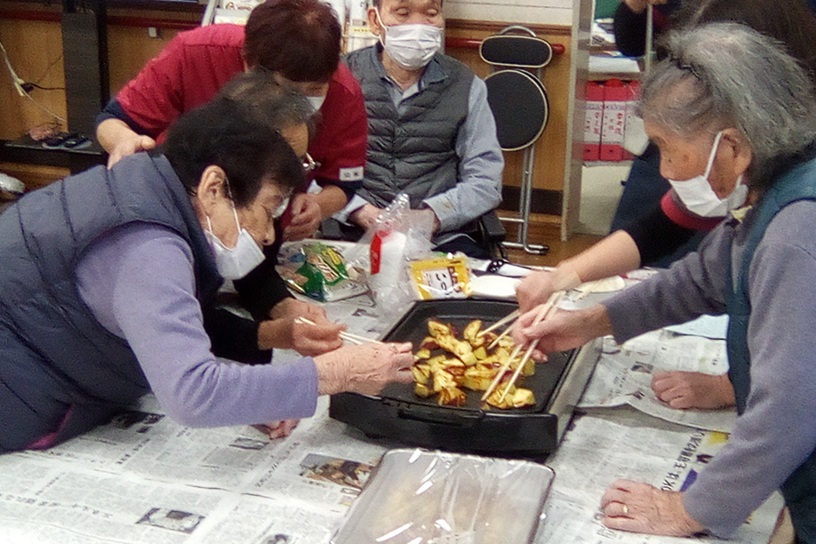 大学芋作りの様子